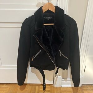 Zara - cropped faux suede jacket